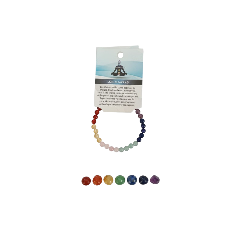 PULSERA ELASTICA LOS CHAKRAS 6MM