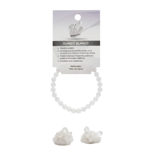 PULSERA ELASTICA CUARZO BLANCO 6MM