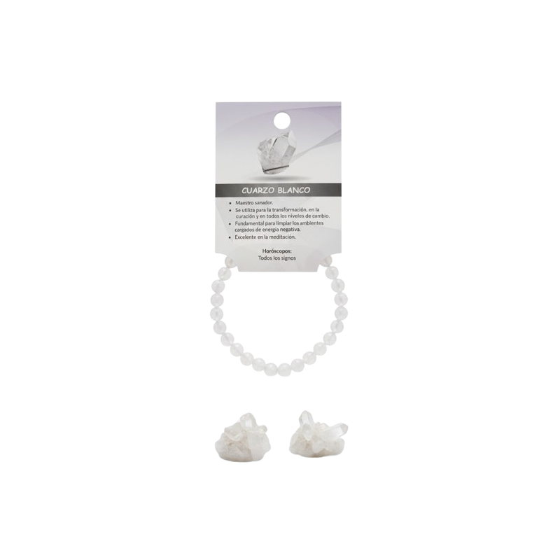 PULSERA ELASTICA CUARZO BLANCO 6MM