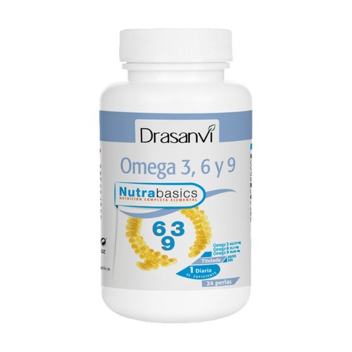 OMEGA 3 100 PERLAS 1000 MG NUTRABASICS OMEGA 3-6-9 24 PERLAS 1000 MG NUTRABASICS - Imagen 1
