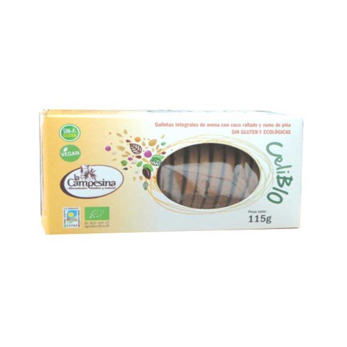 CELIBIO AMARILLA AVENA-COCO-RALLADO ZUMO PIÑA 115 GR SIN GLUTEN ECO - Imagen 1