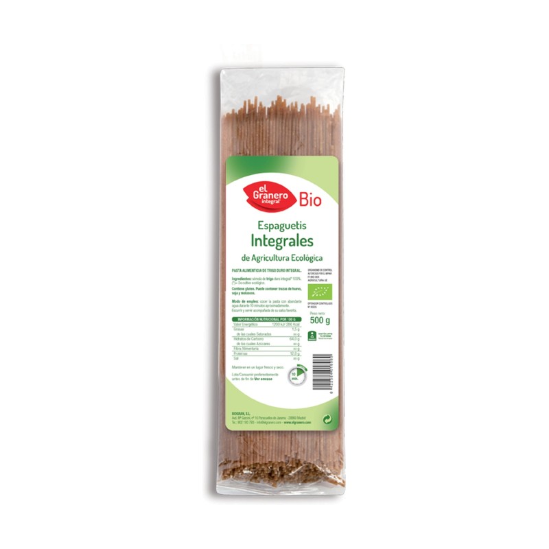 ESPAGUETIS INTEGRALES BIO 500 GR - Imagen 1
