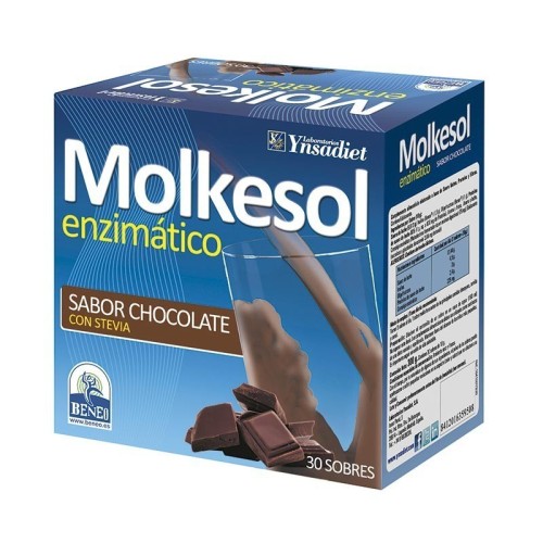 MOLKESOL CHOCOLATE ENZIMAT STEVIA 30 SOBRES - Imagen 1