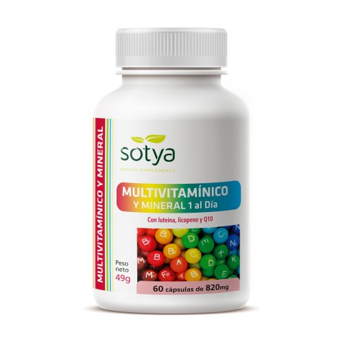 MULTIVITAMINICO Y MINERAL 60 CAPS 820 MG 1 AL DIA MULTIVITAMINICO Y MINERAL 60 CAPS 820 MG - Imagen 1