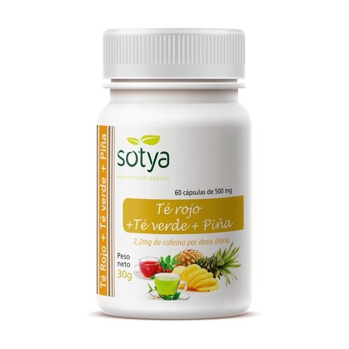 TE ROJO + TE VERDE + PIÑA 500 MG 60 CAPS. TE ROJO + TE VERDE + PIÑA 500 MG 60 CAPS.