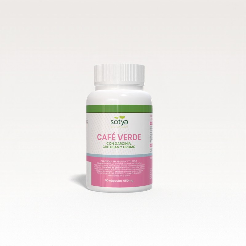 CAFE VERDE CON GARCINIA + CHITOSAN + CROMO 650 MG 90 CAPS.