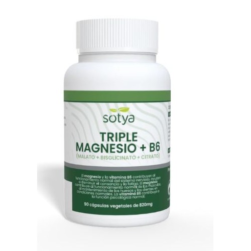 TRIPLE MAGNESIO + B6 (MALATO+BISGLICINATO+CITRATO 820 MG) 90 Cap TRIPLE MAGNESIO + B6 (MALATO+BISGLICINATO+CITRATO 820 MG) 90 Cap